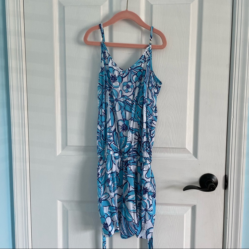 lilly pulitzer blue floral romper